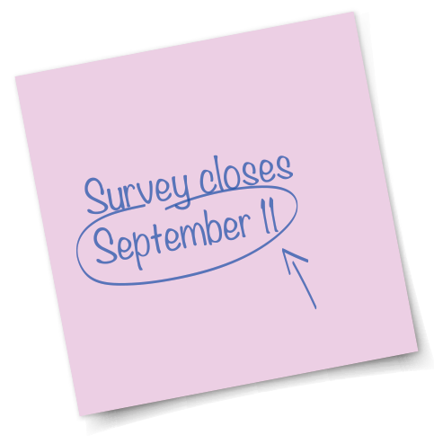 survey closes september 11 sticky note