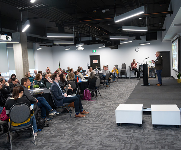 employees at conference