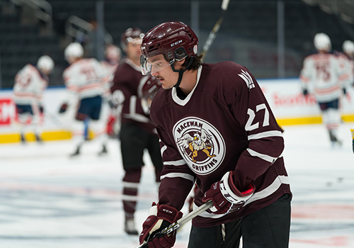 Griffins hockey player on the ice