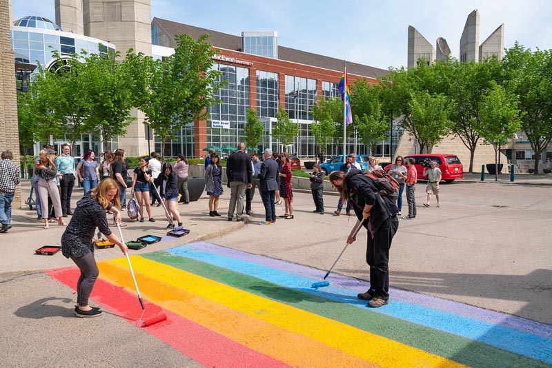 Painting pride crosswalk