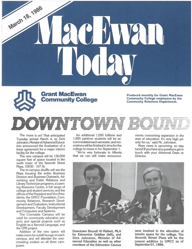 MacEwan today article 1986