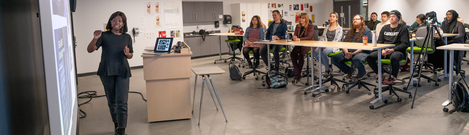 teacher presenting to students