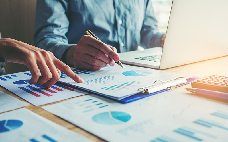 close up of graphs and charts on table