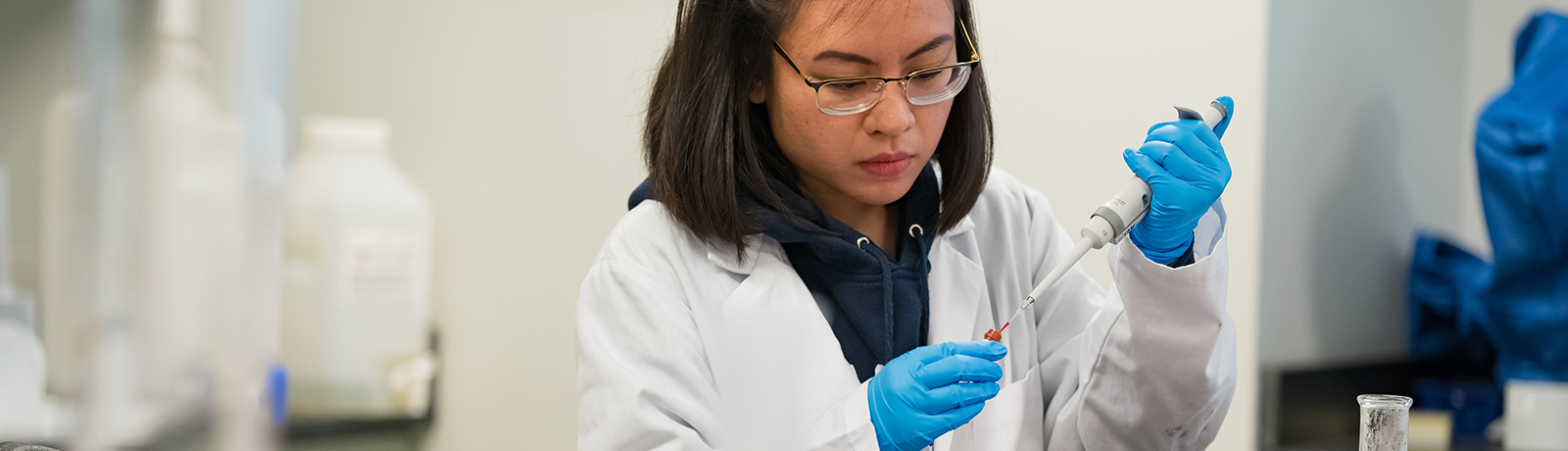 student in bio lab