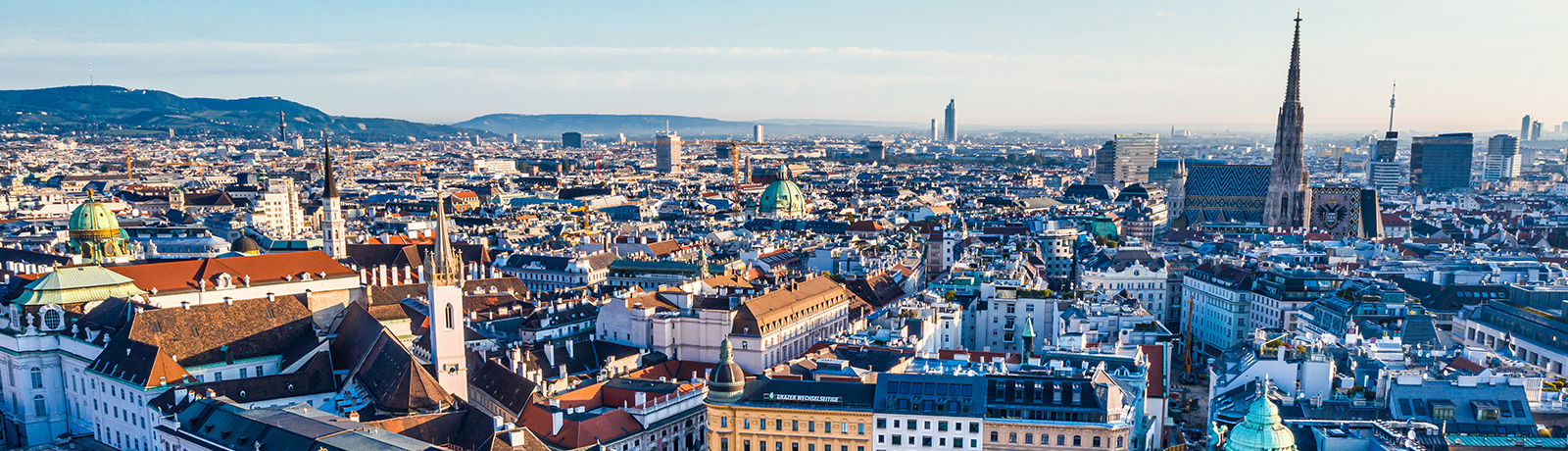 view of Vienna in the sunrise