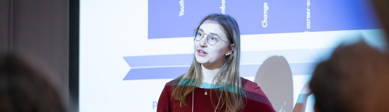 woman giving a presentation