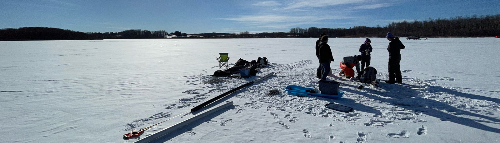 Student in field on snow