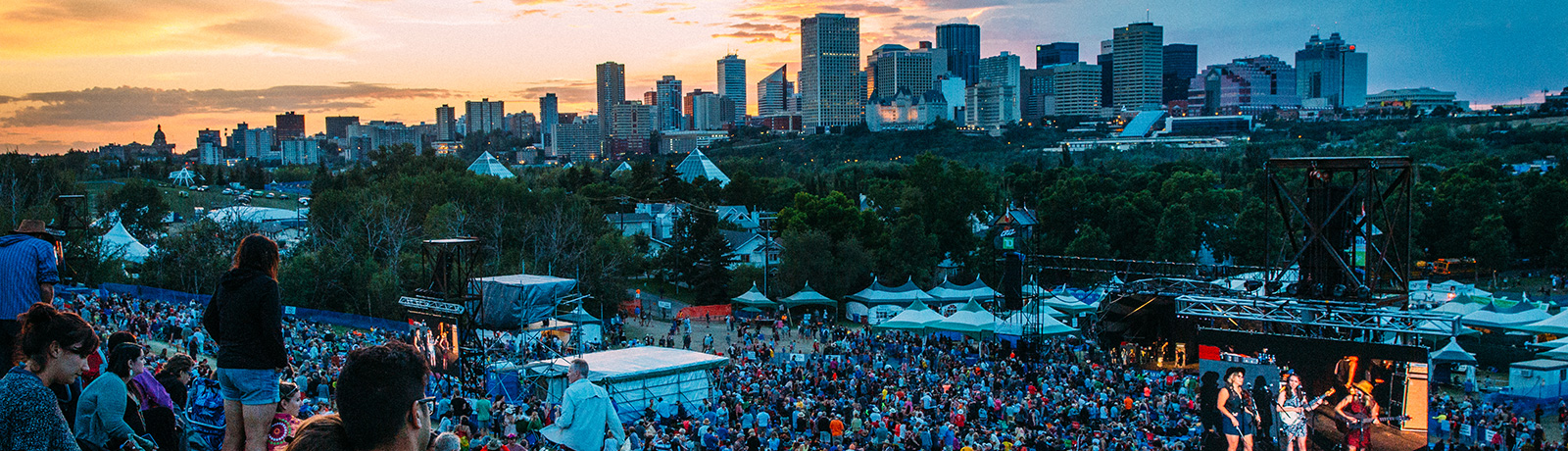 Edmonton skyline at folk fest