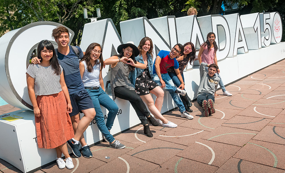 international students in downtown edmonton