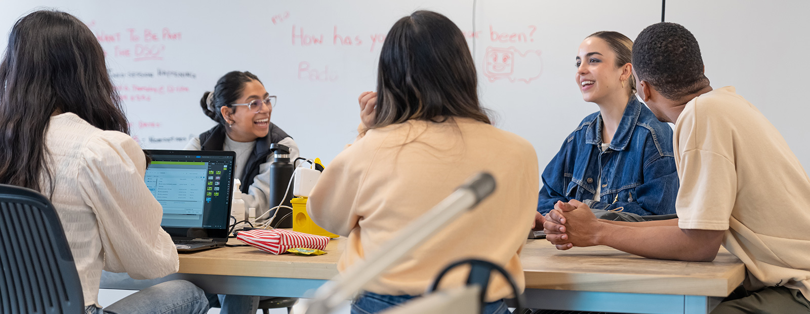 Students working in library