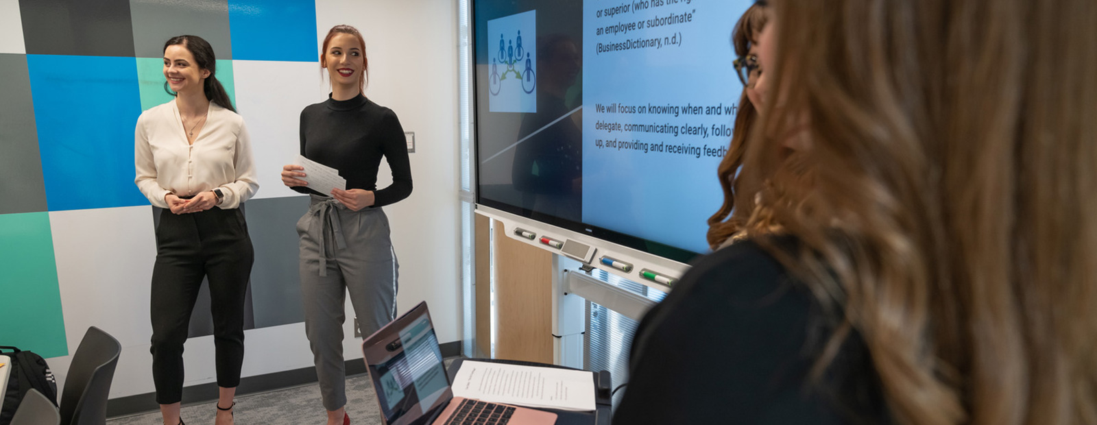 students giving presentation