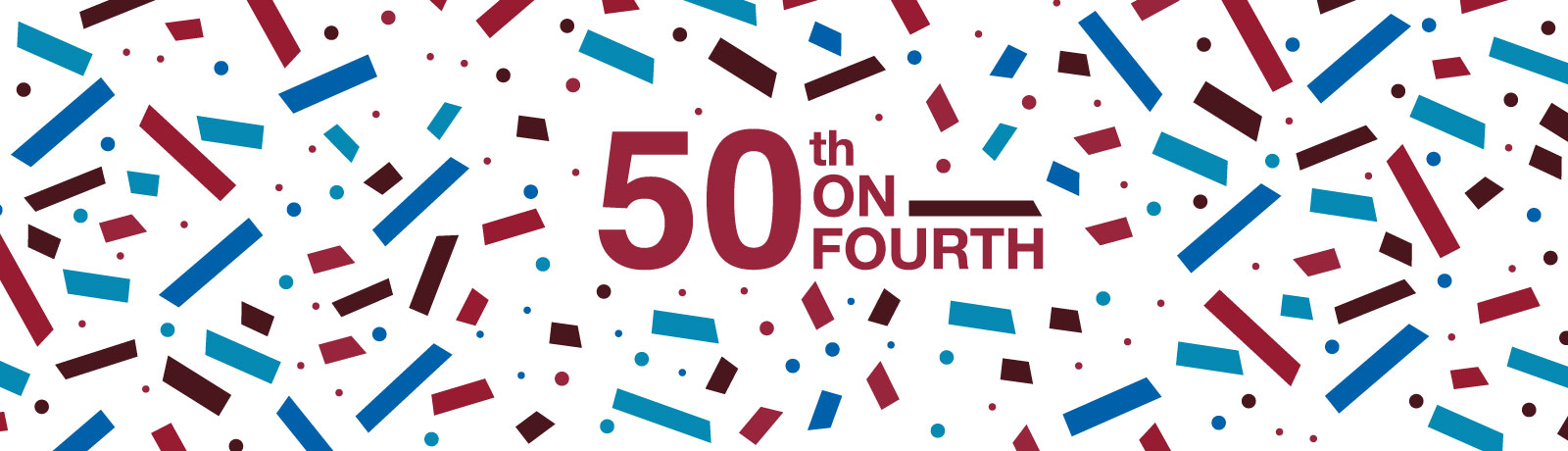 50th anniversary logo with confetti background