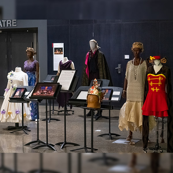 Display of historical costumes from The Drowsy Chaperone