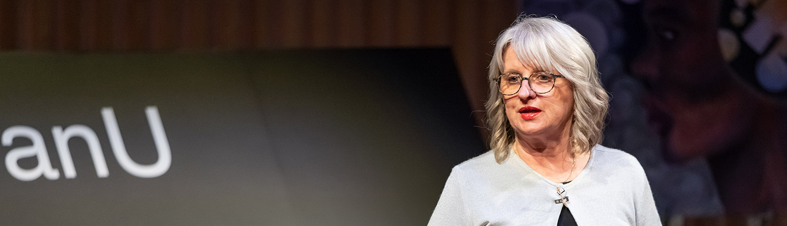 Petra Schulz speaks at the 2019 TEDxMacEwanU event