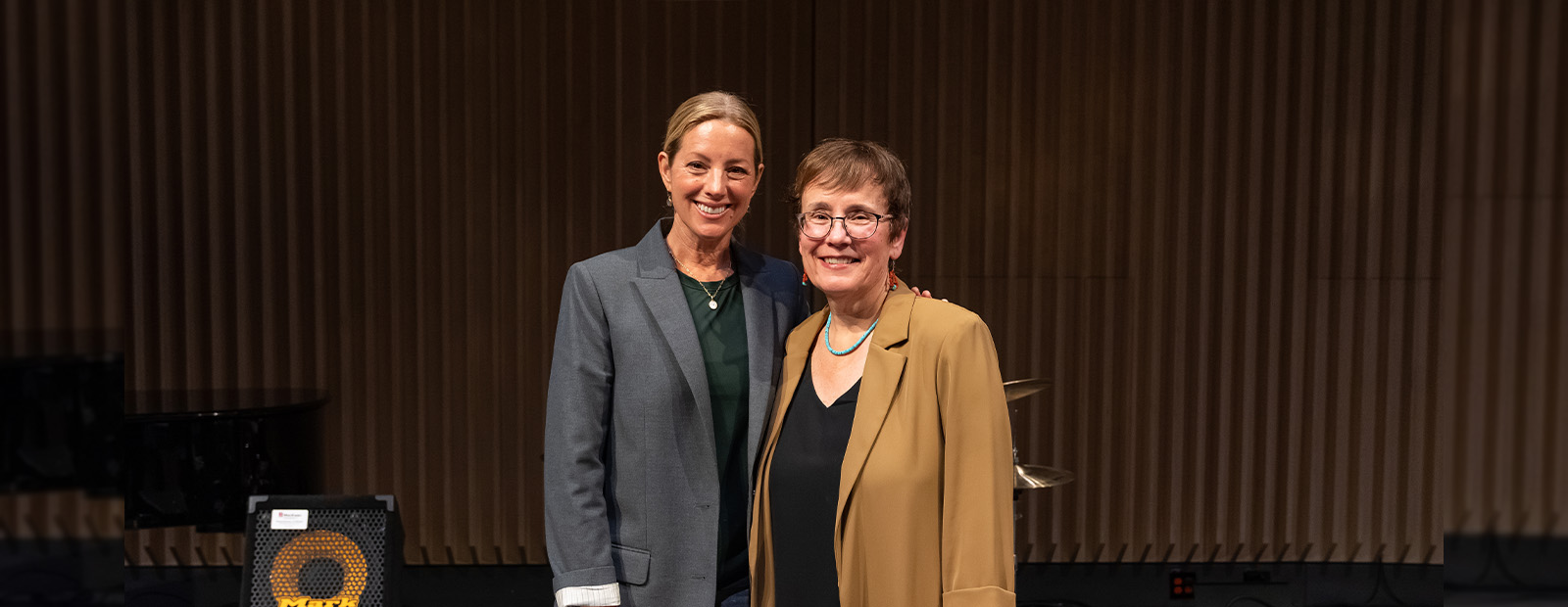 Sarah McLachlan poses with Dr. Annette Trimbee