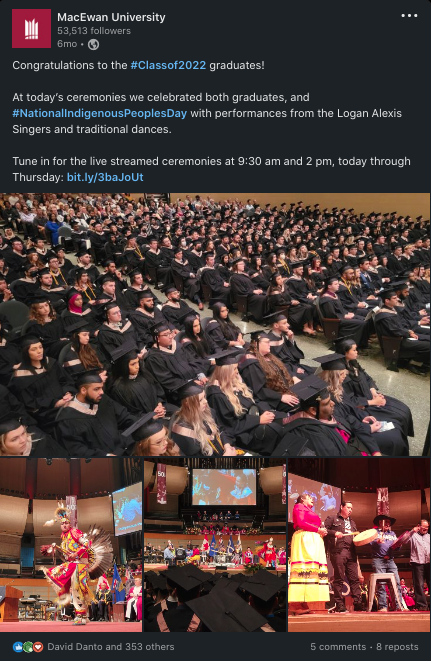 Grads sitting in the Winspear Centre