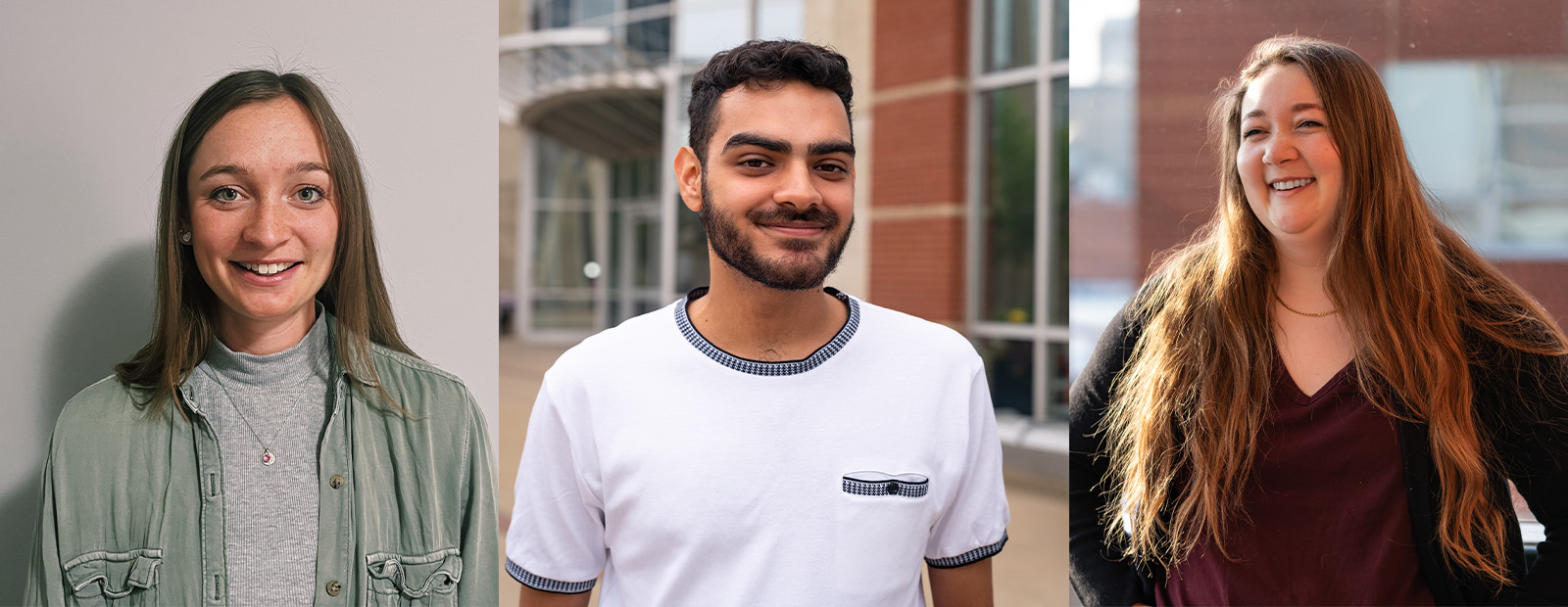 Headshots of Noelle Kilbreath, Japkaran Saroya and Alex Tiller