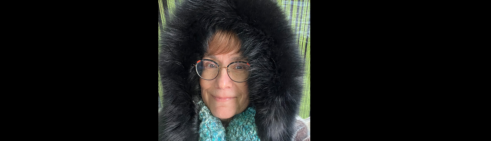 A close-up of Dr. Trimbee in her winter parka