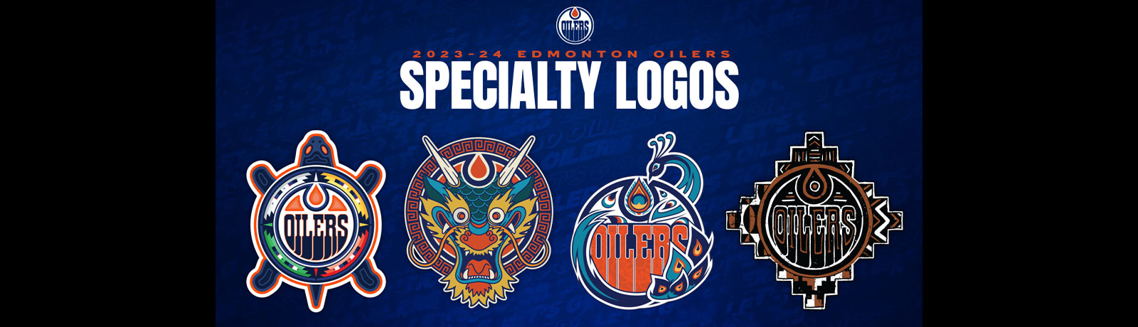The specialty Oilers logos, from left to right: Indigenous Celebration, Lunar New Year, South Asian Celebration and Black History MonthCredit: Edmonton Oilers