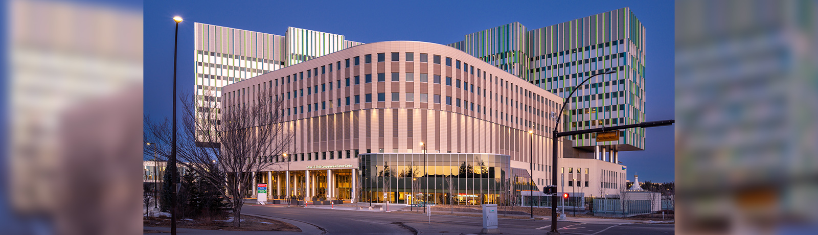 Photo of a large hospital building taken from across the street