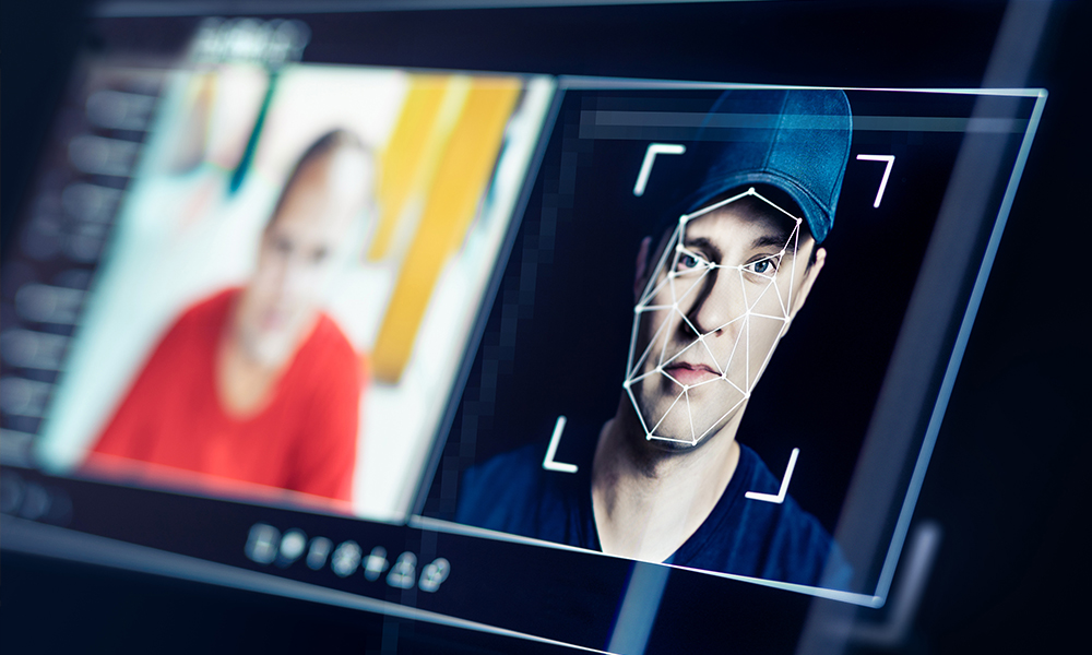 A photo of a man that is being edited with artificial intelligence.