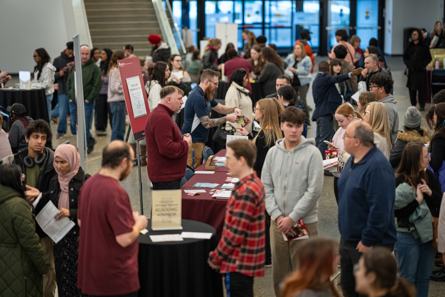 Future students fill the Allard Hall atrium