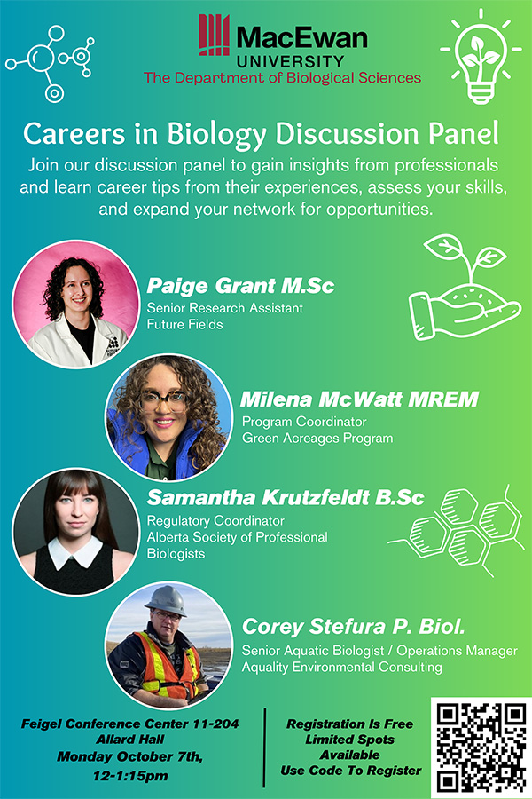 Careers in Biology Panel poster.