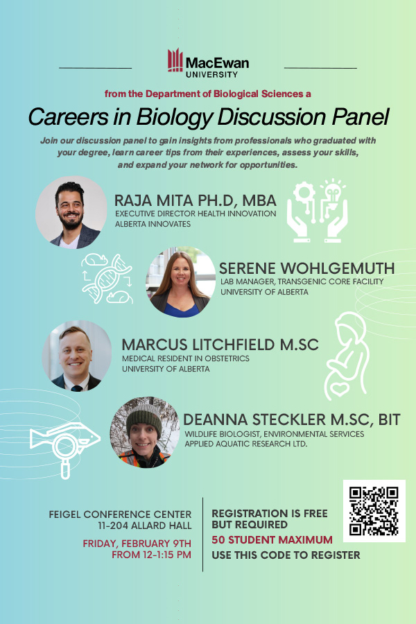 Careers in Biology Panel poster.