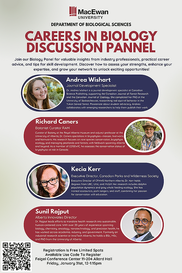 Careers in Biology Panel poster.