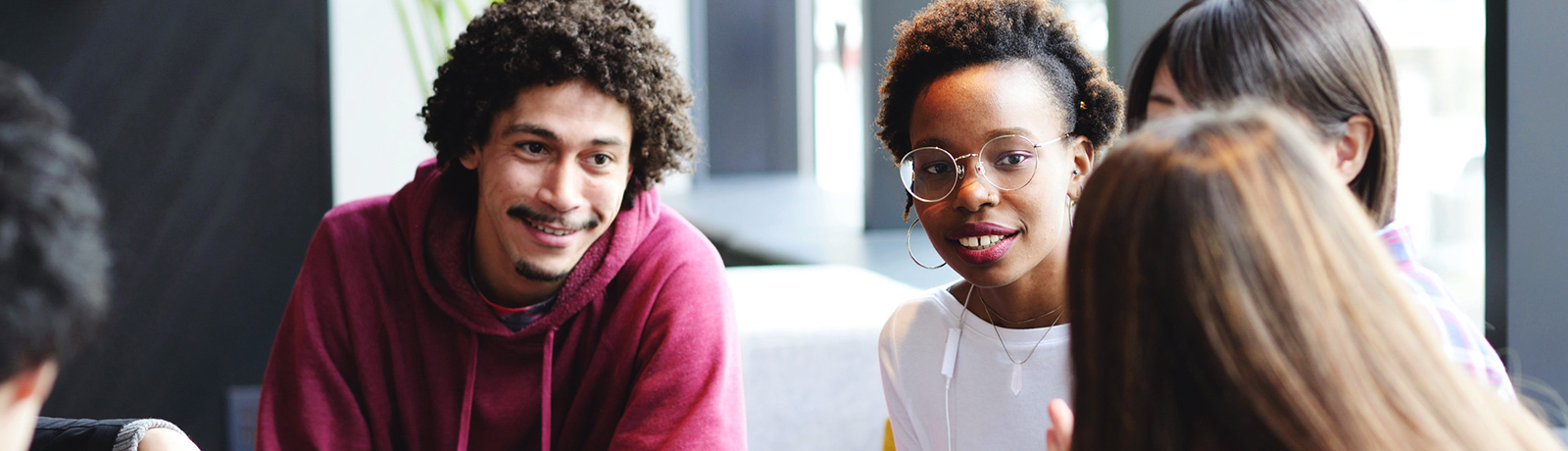 students sitting around in group