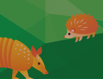 animals on green background