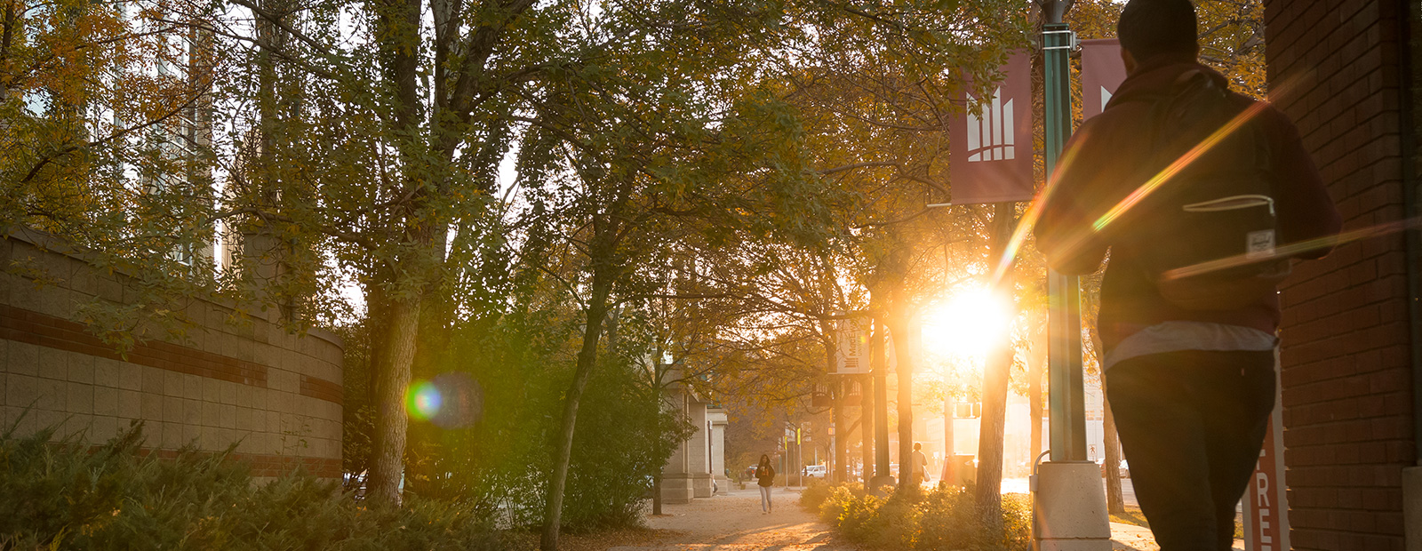 student walking outside City Centre Campus