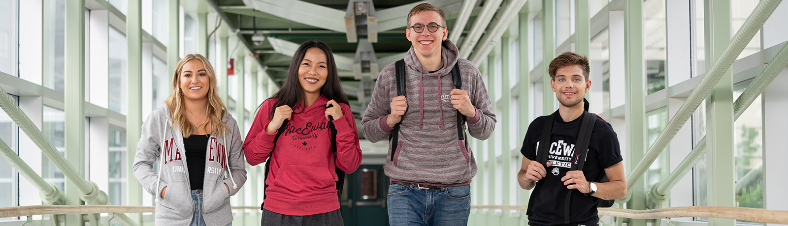 students walking in pedway