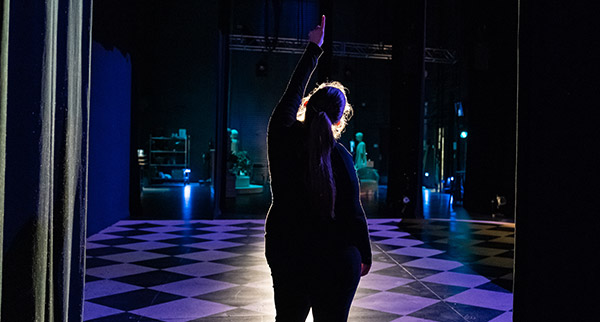 MacEwan University student backstage