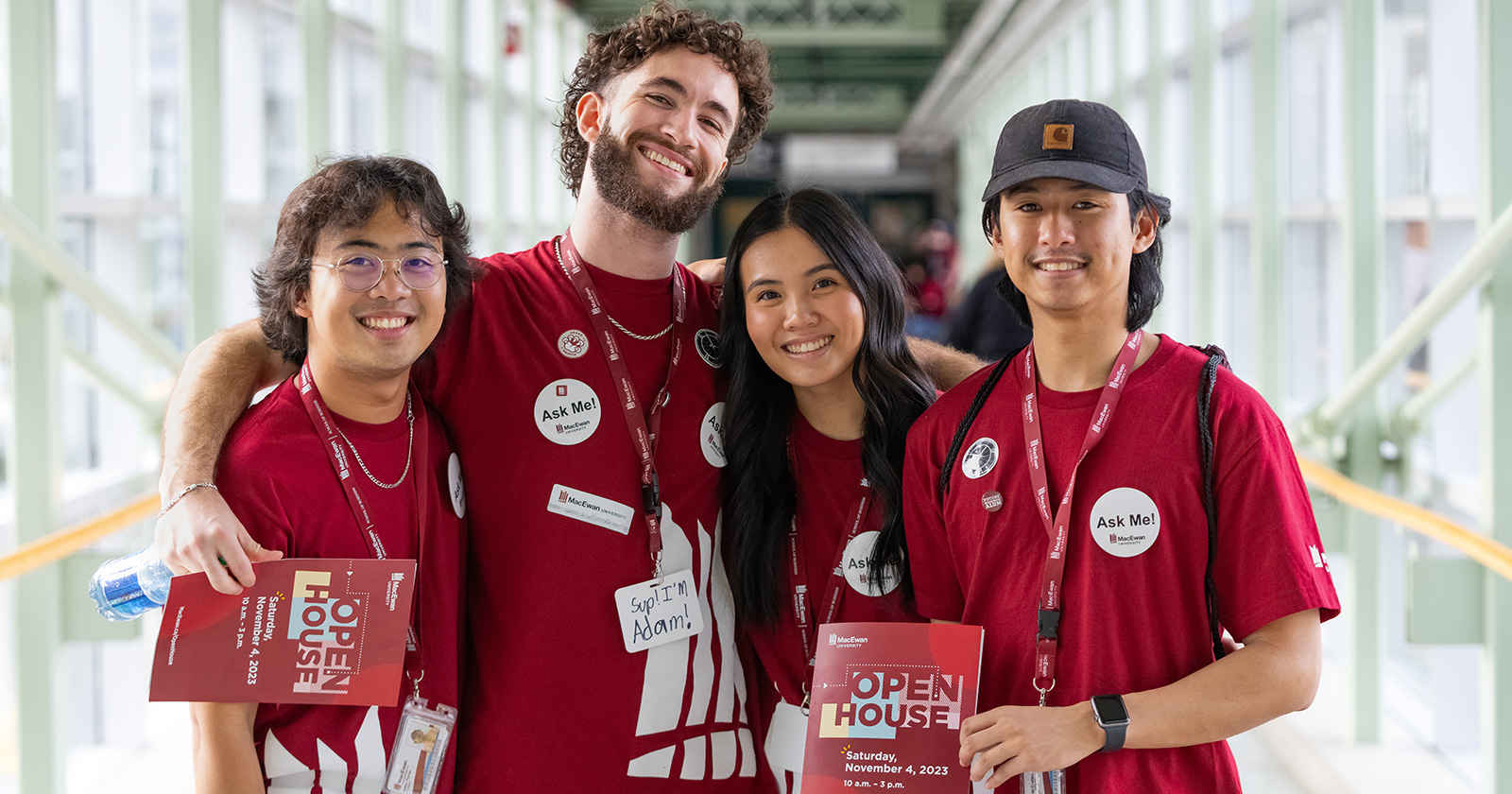 group of student volunteers at Open House